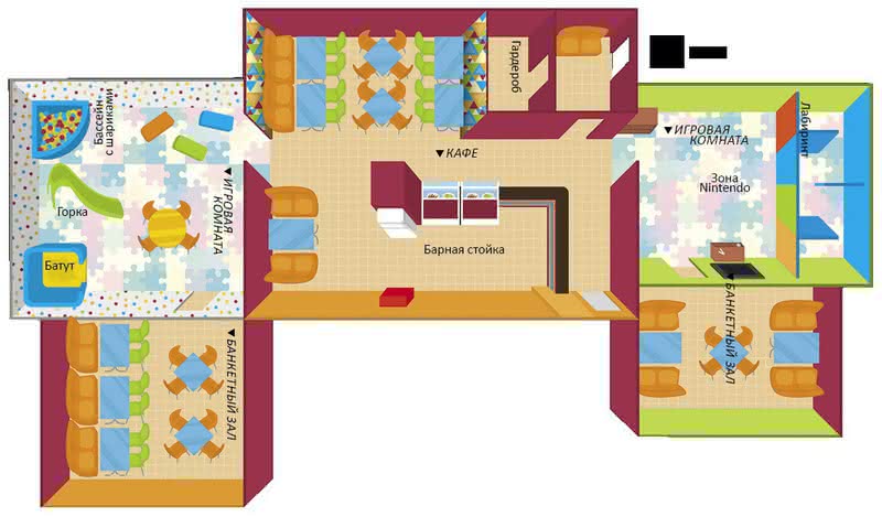 План группы в детском саду. Планировка детского кафе. План детского кафе с игровой комнатой. Планировка детского кафе с игровой зоной. План комнаты в детском саду.