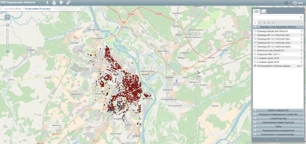 Районы кирова на карте