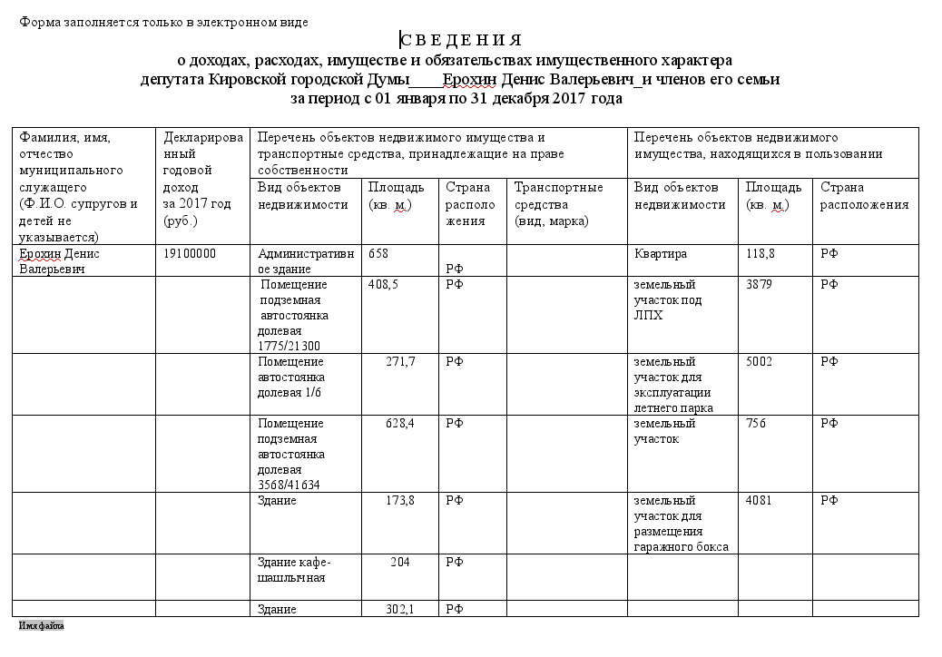 Декларация о доходах